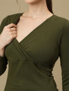 Nursing & Feeding Green Bodycon Dress