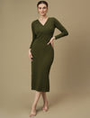 Nursing & Feeding Green Bodycon Dress