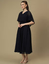 Nursing & Feeding Navy Blue Flare Midi Dress