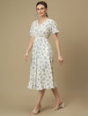 Nursing & Feeding White Floral Midi Dress