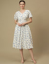 Nursing & Feeding White Floral Midi Dress