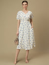 Nursing & Feeding White Floral Midi Dress