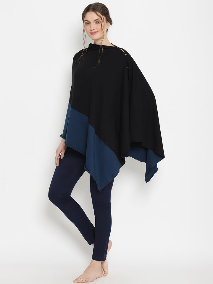 6-in-1 Nursing Cover- Black/Blue