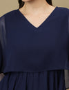 Nursing & Feeding Navy Blue Flare Midi Dress