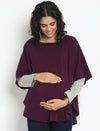 Maternity/Feeding Cover Poncho- Purple