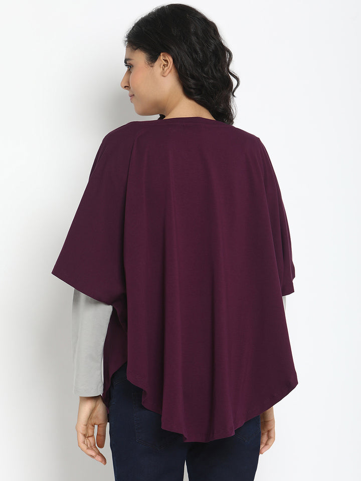 Maternity/Feeding Cover Poncho- Purple