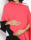 6-in-1 Nursing Cover- Peach/Black