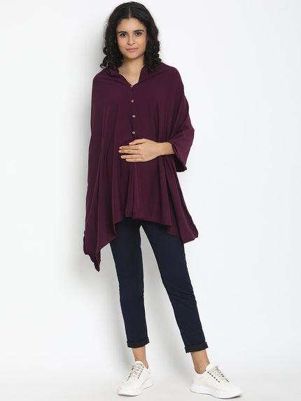 Maternity/Feeding Cover Poncho- Purple