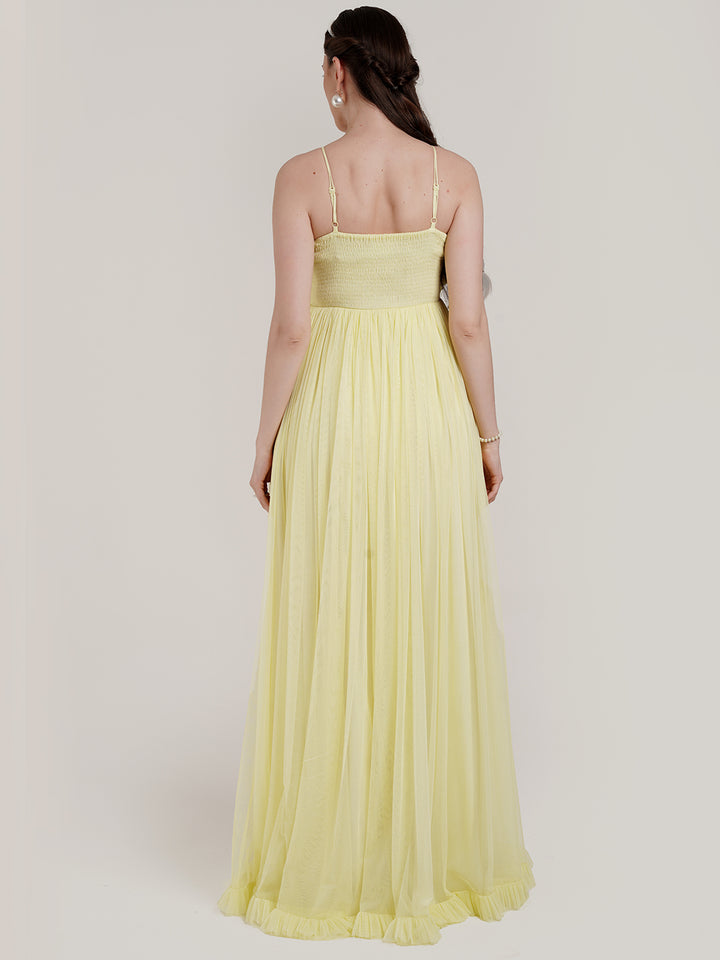 Off Shoulder Maternity Photoshoot Gown with Detachable Trail