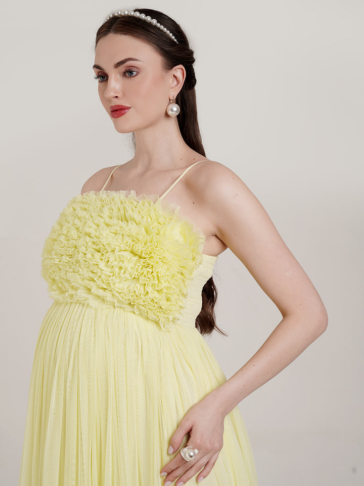 Off Shoulder Maternity Tulle Gown