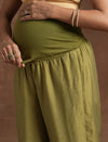Olive Green Embroidered Maternity Kurta Set