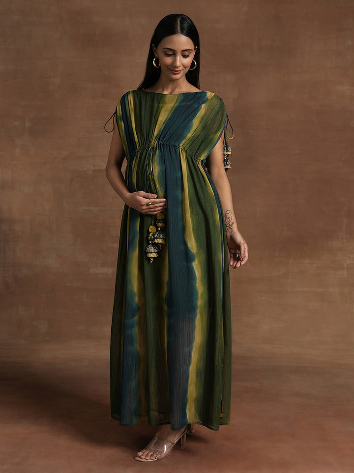Ombre Maternity Gown with Tassel Details