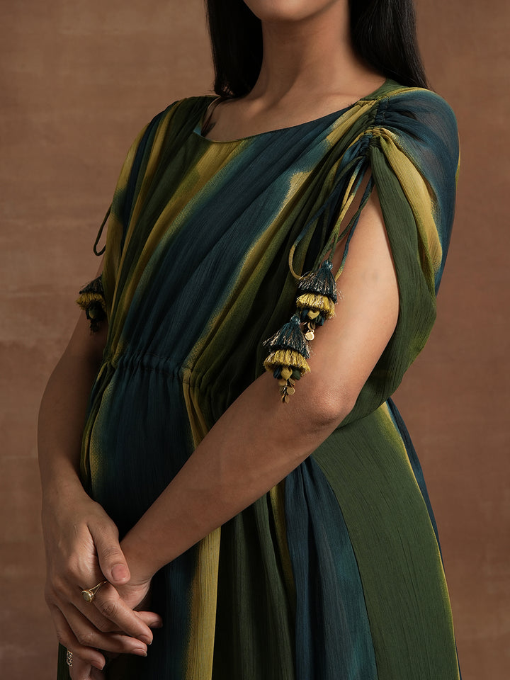 Ombre Maternity Gown with Tassel Details