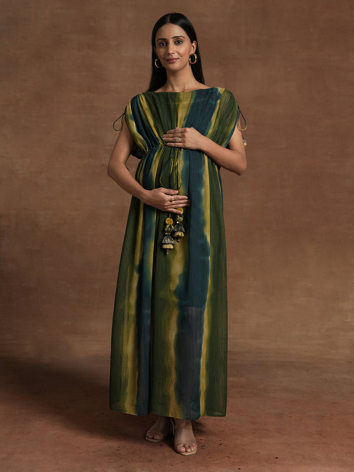 Ombre Maternity Gown with Tassel Details