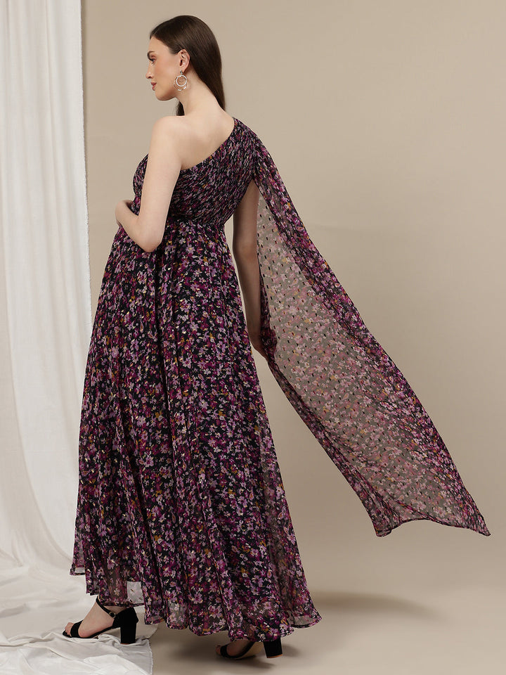 One-Shoulder Maternity Gown