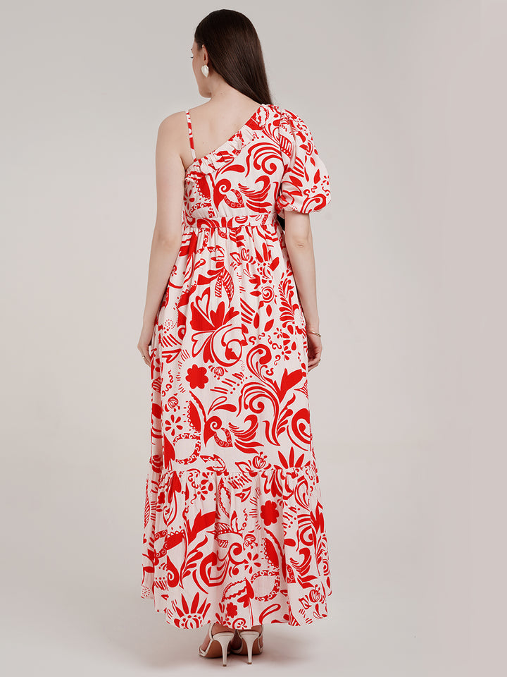 One Shoulder Maternity Maxi Dress