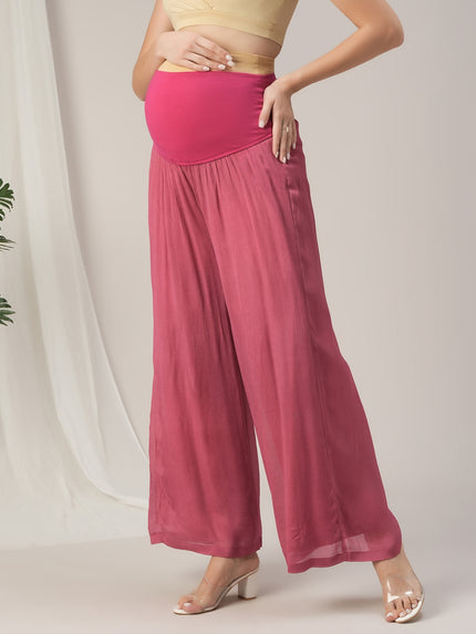 Pink Embroidered Maternity & Nursing A-Line Kurta Set with Dupatta