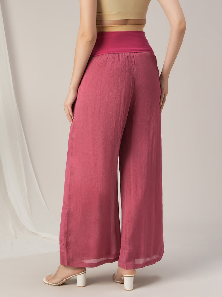 Pink Embroidered Maternity & Nursing A-Line Kurta Set with Dupatta