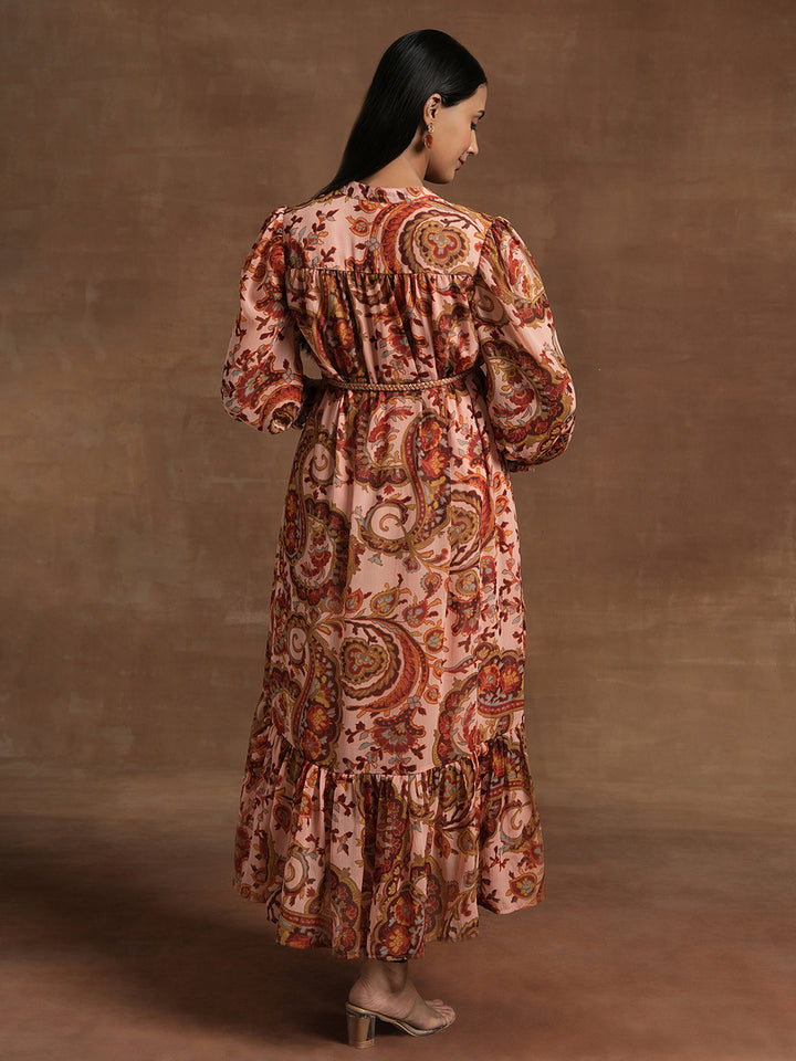 Paisley Printed Maternity Midi Dress