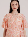 Peach Maternity Wrap Dress