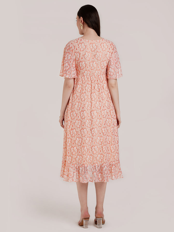 Peach Maternity Wrap Dress