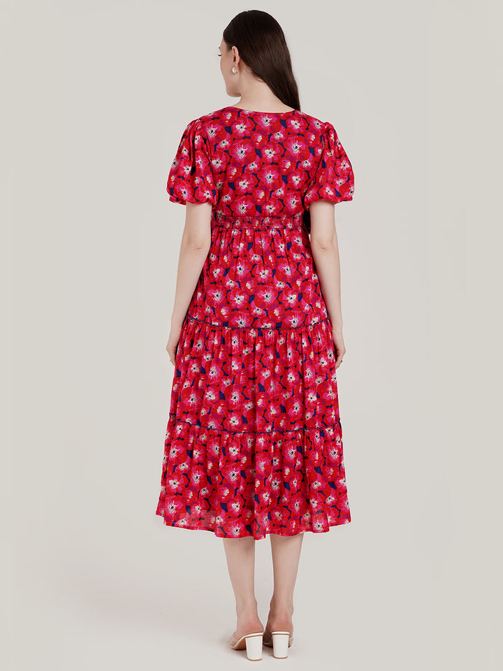 Pink Cotton Maternity Dress