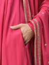 Pink Kalidaar Maternity & Nursing Kurta with Dupatta Set