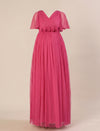 Pink Floor-Length Maternity Maxi Formal Gown with Detachable belt