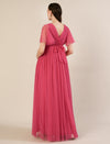 Pink Maternity Maxi Formal Gown with Detatchable Train