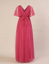 Pink Maternity Maxi Formal Gown with Detatchable Train