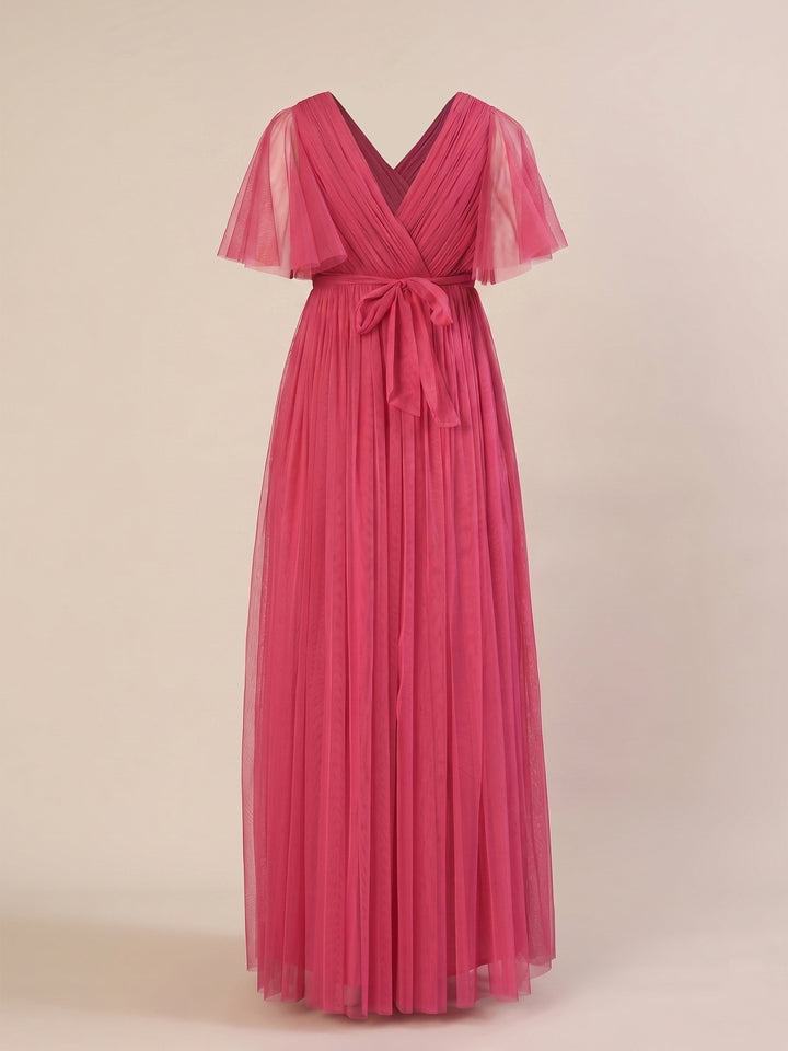 Pink Maternity Maxi Formal Gown with Detatchable Train
