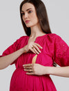 Pink Lace Maternity Dress