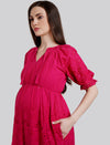 Pink Lace Maternity Dress
