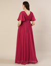 Pink Maternity Pleated Gown