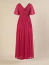 Pink Maternity Pleated Gown