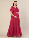 Pink Maternity Pleated Gown