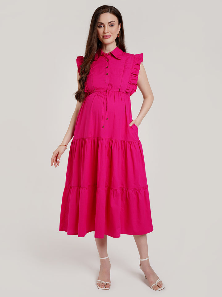 Pink Maternity Dress