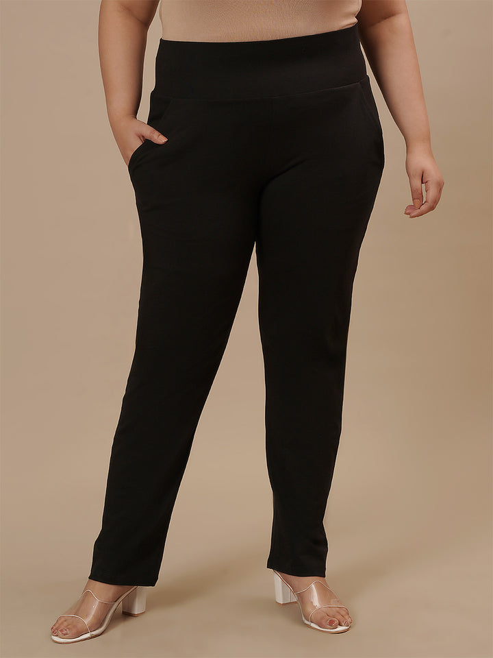 Plus Size Black Casual Pants