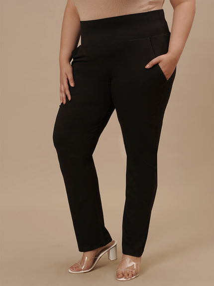 Plus Size Black Casual Pants