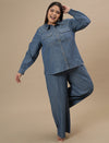 Plus Size Blue Denim Co-Ord Set