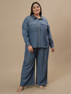 Plus Size Blue Denim Co-Ord Set