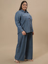 Plus Size Blue Denim Co-Ord Set