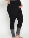 Maternity Winter Leggings (French Terry Lined) - Black/Grey