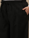 Close-up view of Black Plus Size Linen Palazzo Pants showing waistband and lightweight linen texture