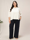 Navy Blue Plus Size Flare Pants