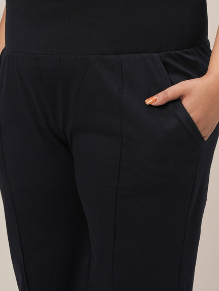 Navy Blue Plus Size Flare Pants
