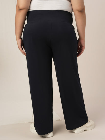 Navy Blue Wide Leg Plus Size Pants