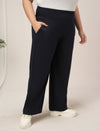 Navy Blue Wide Leg Plus Size Pants