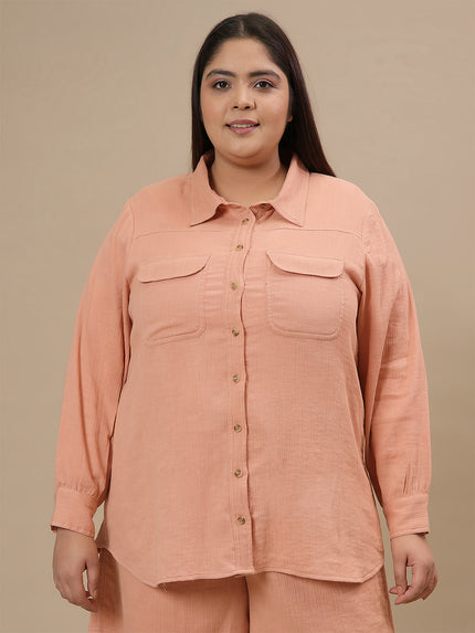 Plus Size Orange Cotton Top