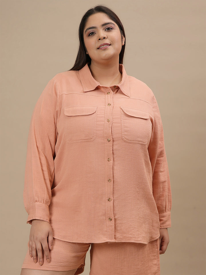 Plus Size Orange Cotton Top